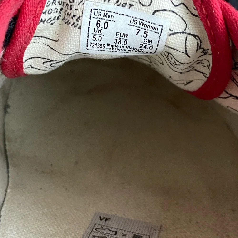 Vans X Disney 90th Anniversary Mickey Mouse Red Yellow Authentic Size M 6- W 7.5 - Picture 7 of 13